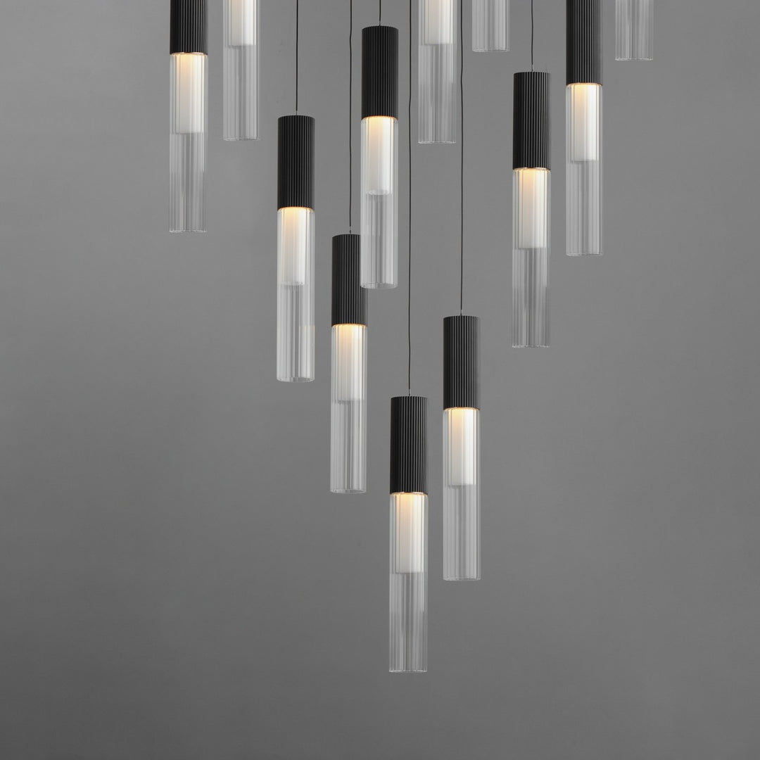 ET2 - E11019-144BK - LED Pendant - Reeds - Black