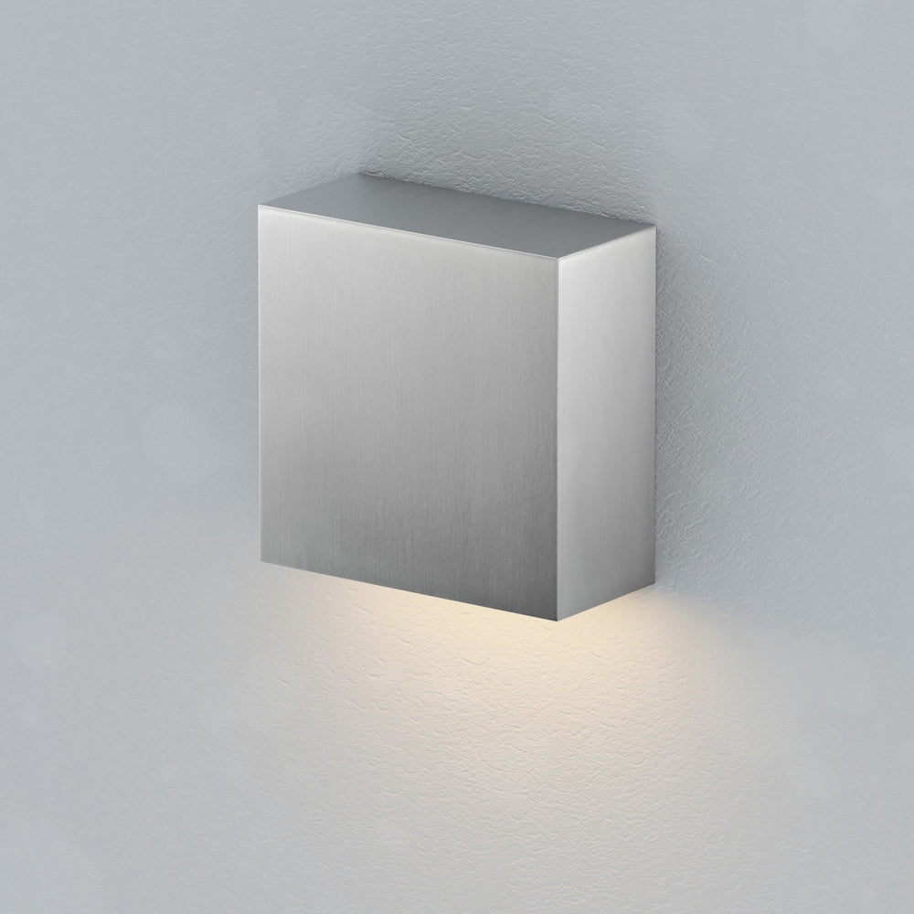ET2 - E23222-SA - LED Outdoor Wall Sconce - Cubed - Satin Aluminum