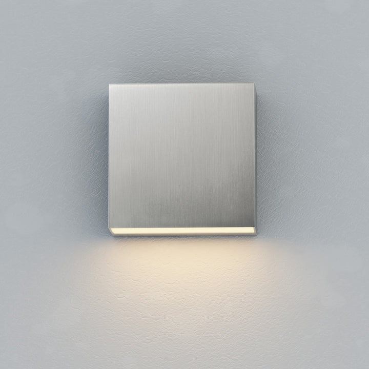 ET2 - E23222-SA - LED Outdoor Wall Sconce - Cubed - Satin Aluminum