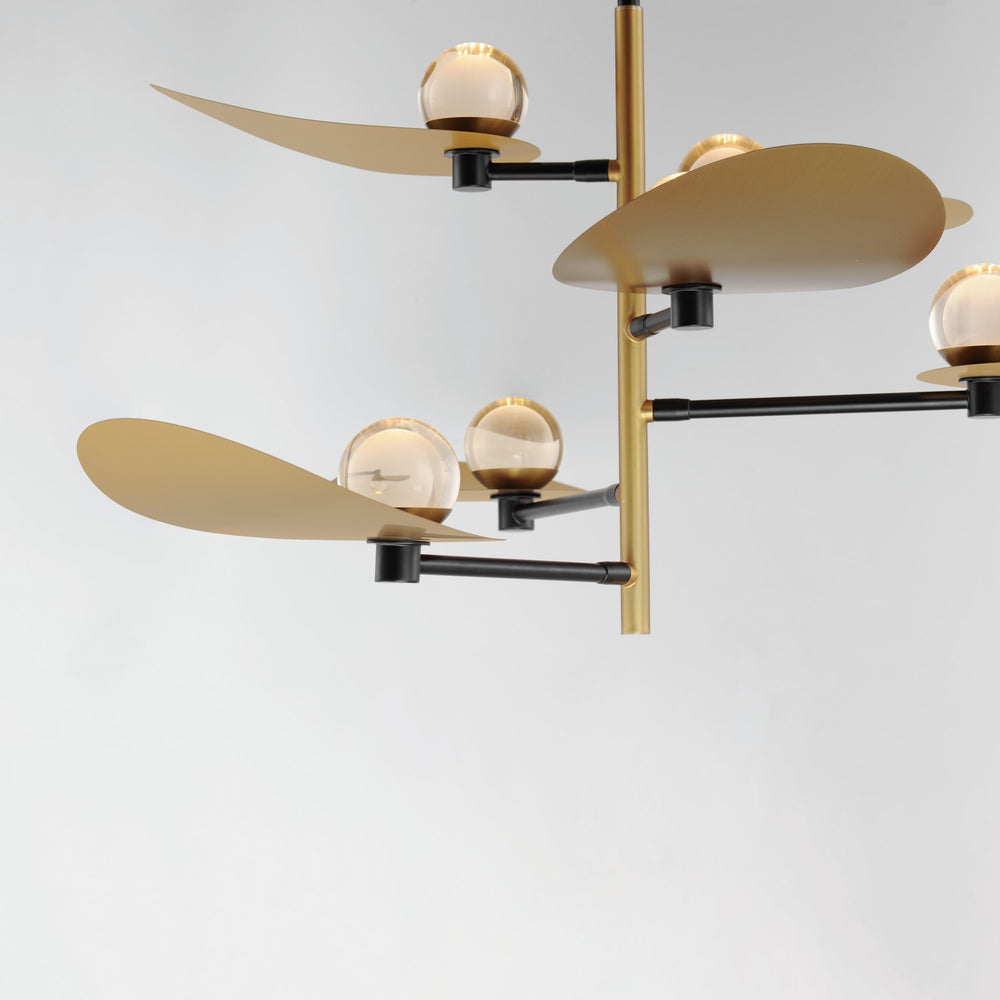 ET2 - E24075-BKNAB - LED Chandelier - Pearl - Black / Natural Aged Brass
