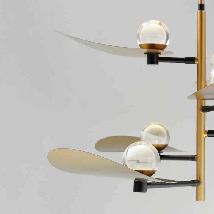 ET2 - E24075-BKNAB - LED Chandelier - Pearl - Black / Natural Aged Brass