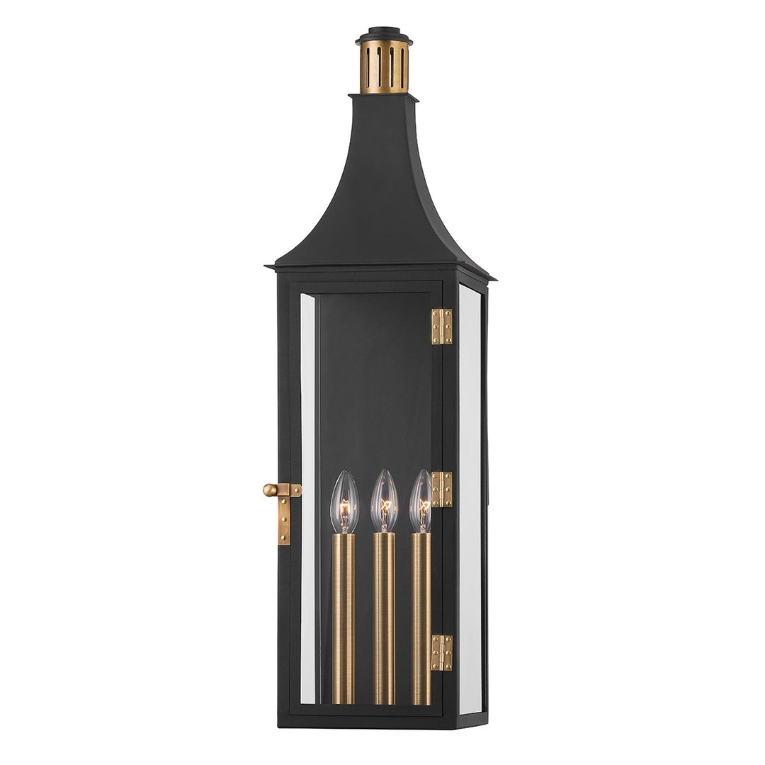Troy Lighting Canada - B7831-PBR/TBK - Three Light Outdoor Wall Sconce - Wes - Patina Brass