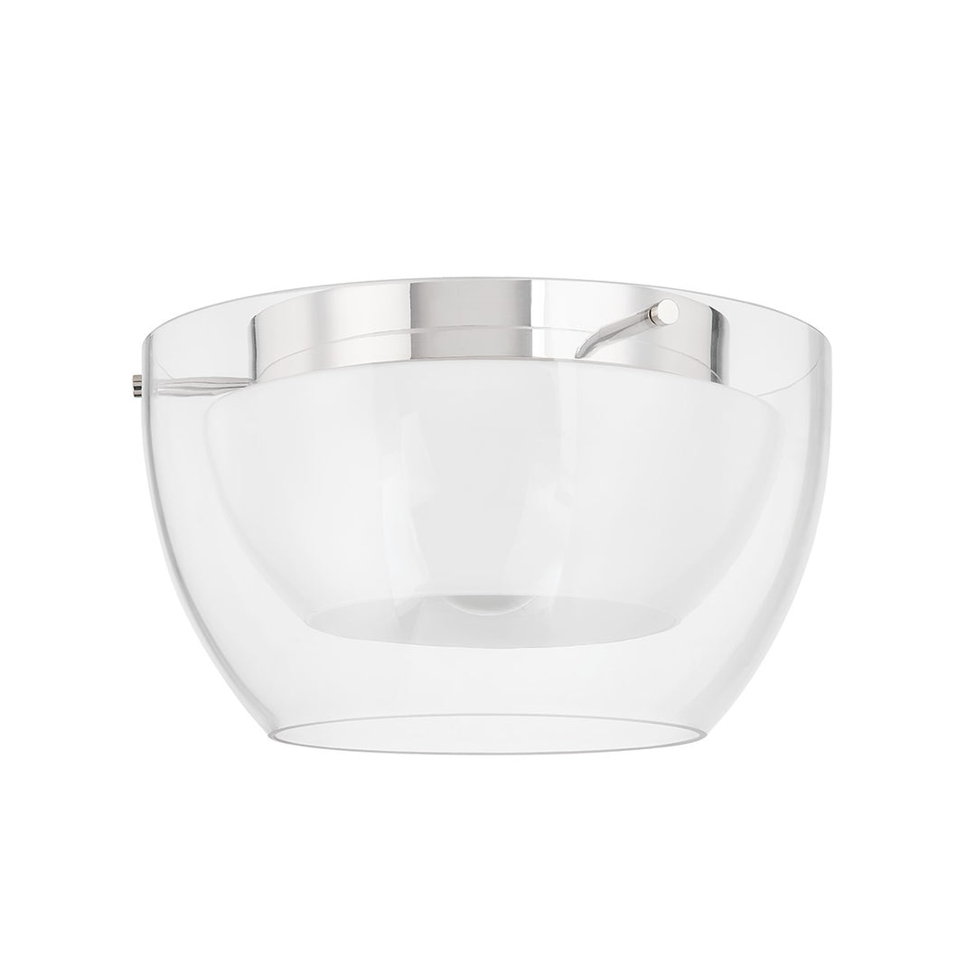 Dutton One Light Flush Mount in Polished Nickel - available from The Lighting Shoppe, trusted by Canadian homeowners