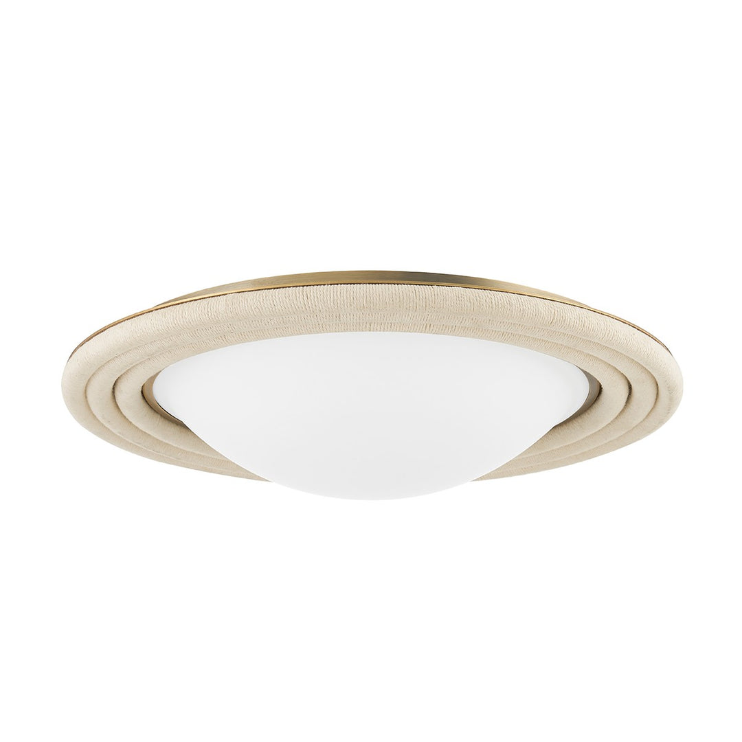 Zion LED Flush Mount in Patina Brass - available from The Lighting Shoppe, trusted by Canadian homeowners