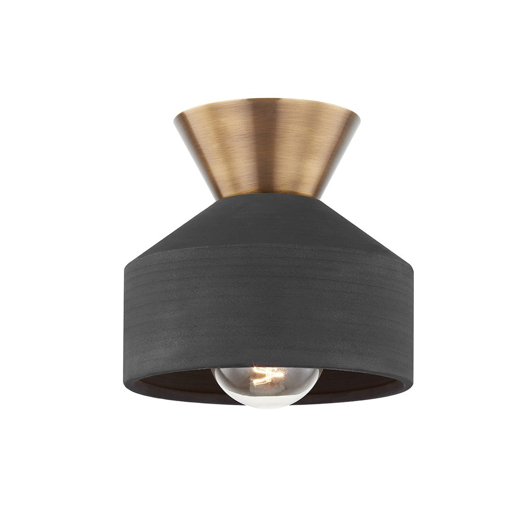 Covina One Light Flush Mount in Patina Brass - available from The Lighting Shoppe, trusted by Canadian homeowners