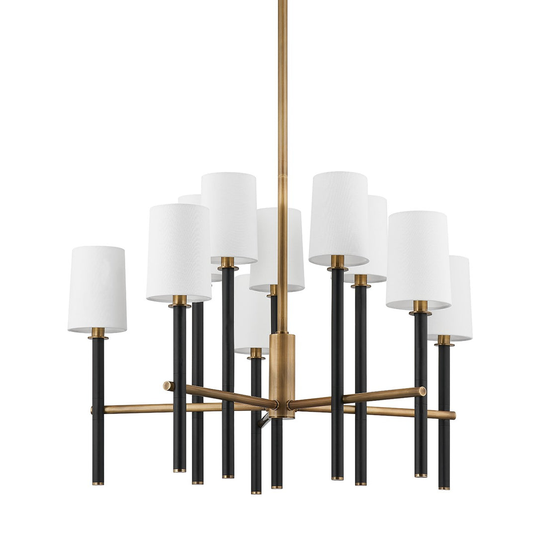 Troy Lighting Canada - F2832-PBR/TBK - Ten Light Chandelier - Belvedere - Patina Brass