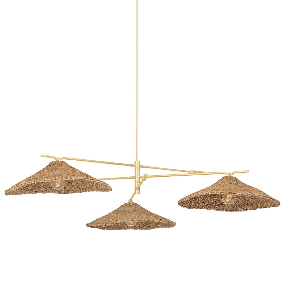 Valier Three Light Chandelier in Vintage Gold Leaf - available from The Lighting Shoppe, trusted by Canadian homeowners