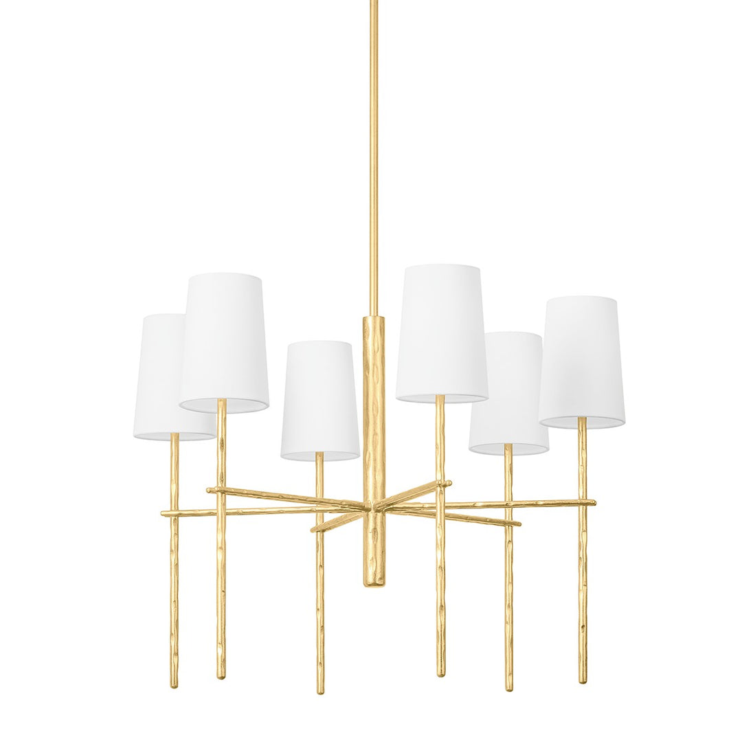 River Six Light Chandelier in Vintage Gold Leaf - available from The Lighting Shoppe, trusted by Canadian homeowners