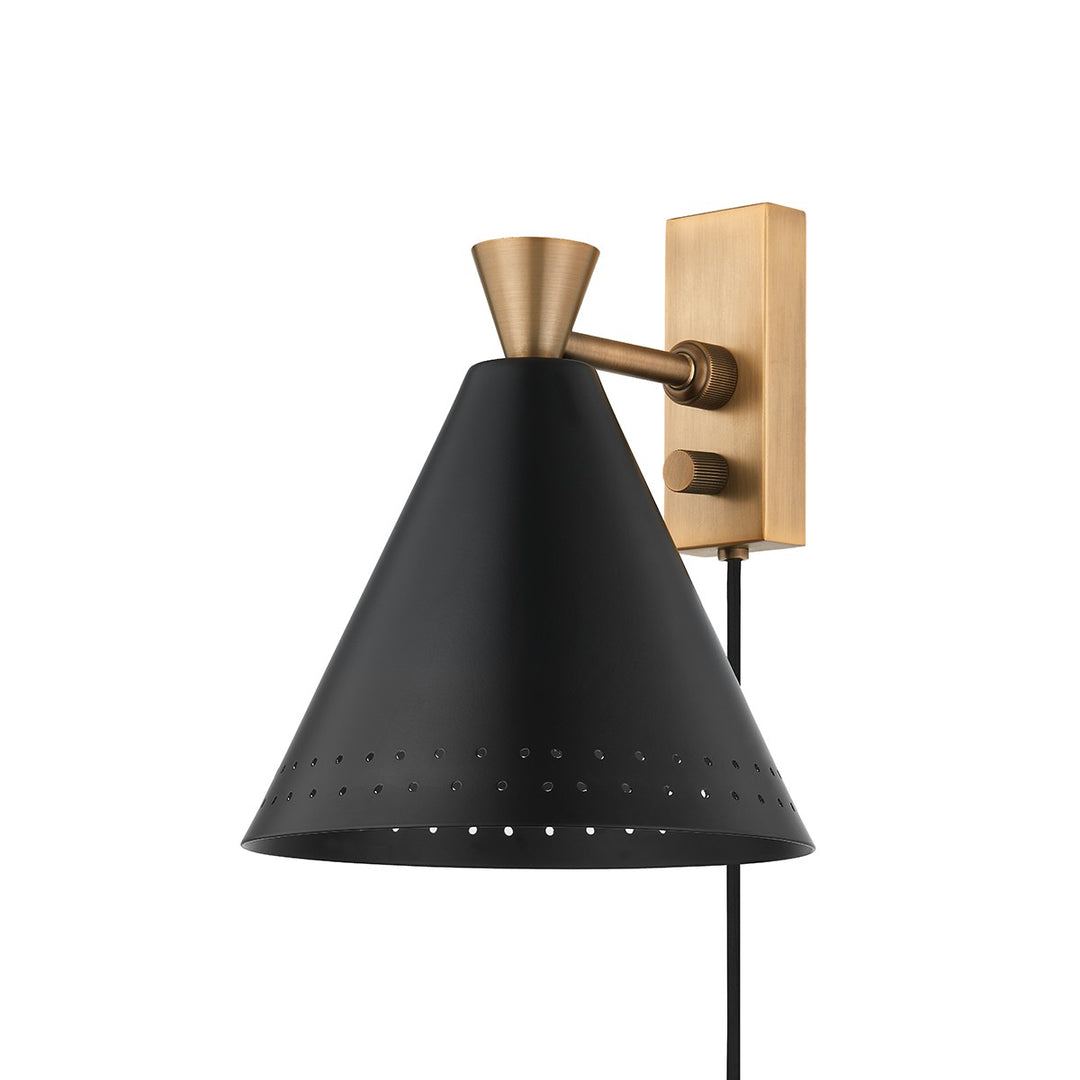 Marvin One Light Wall Sconce in Patina Brass - available from The Lighting Shoppe, trusted by Canadian homeowners