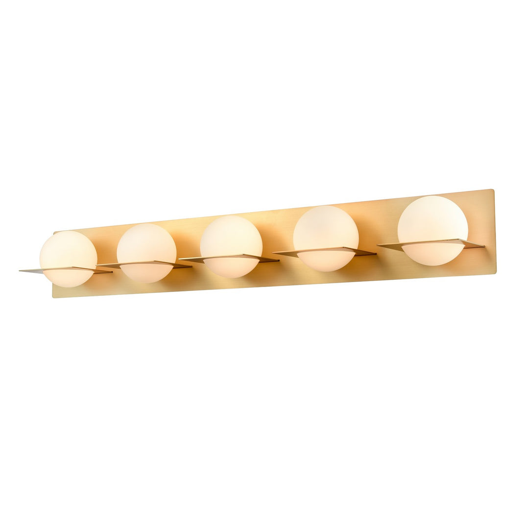 DVI Canada - DVP0955VBR-OP - Five Light Vanity - Io - Venetian Brass w/Half Opal Glass