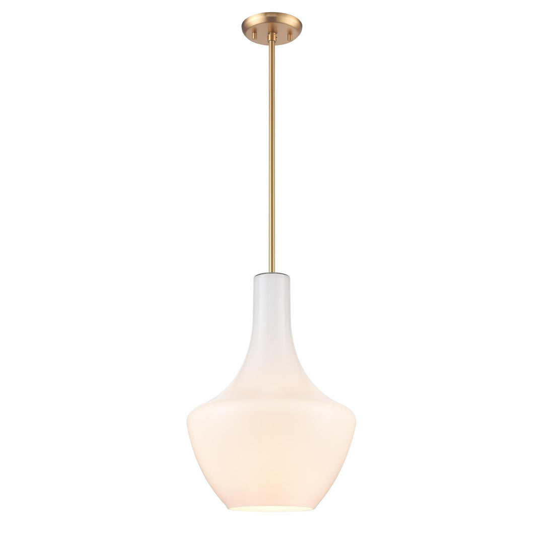 St Julian One Light Pendant in Brass w/True Opal Glass - available from The Lighting Shoppe, trusted by Canadian homeowners