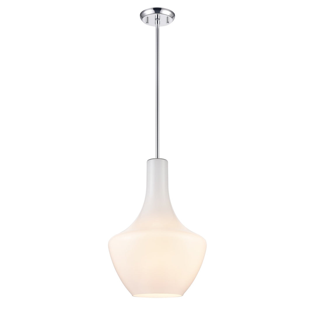 St Julian One Light Pendant in Chrome w/True Opal Glass - available from The Lighting Shoppe, trusted by Canadian homeowners