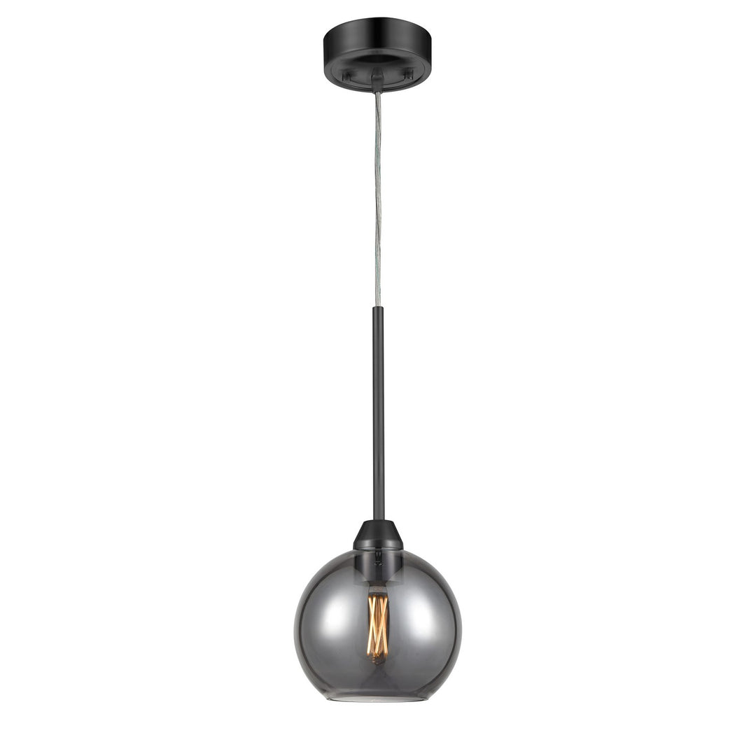 Andromeda One Light Mini-Pendant in Graphite With Smoke Glass - available from The Lighting Shoppe, trusted by Canadian homeowners