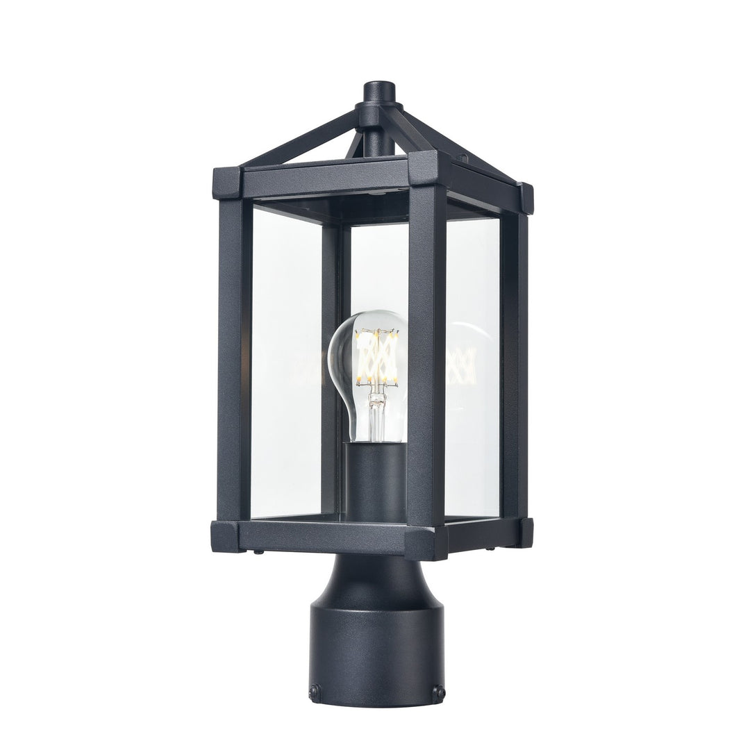 Nipigon Outdoor One Light Outdoor Post Mount in Black w/Clear Glass - available from The Lighting Shoppe, trusted by Canadian homeowners
