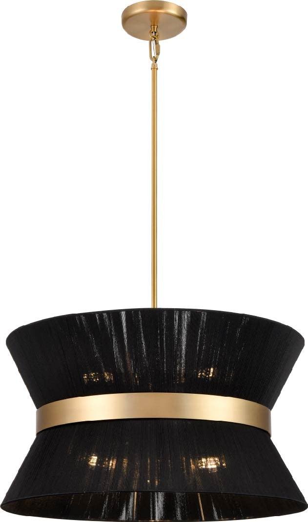 DVI Canada - DVP43605BR-BK - Six Light Pendant - Ellesmere - Brass w/Black Shade