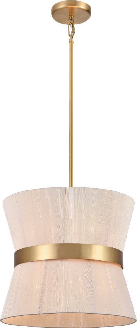 DVI Canada - DVP43620BR-OAT - Six Light Pendant - Ellesmere - Brass w/Oat Shade