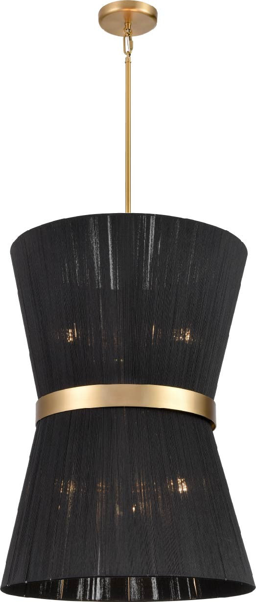 DVI Canada - DVP43648BR-BK - Six Light Foyer Pendant - Ellesmere - Brass And Black Shade