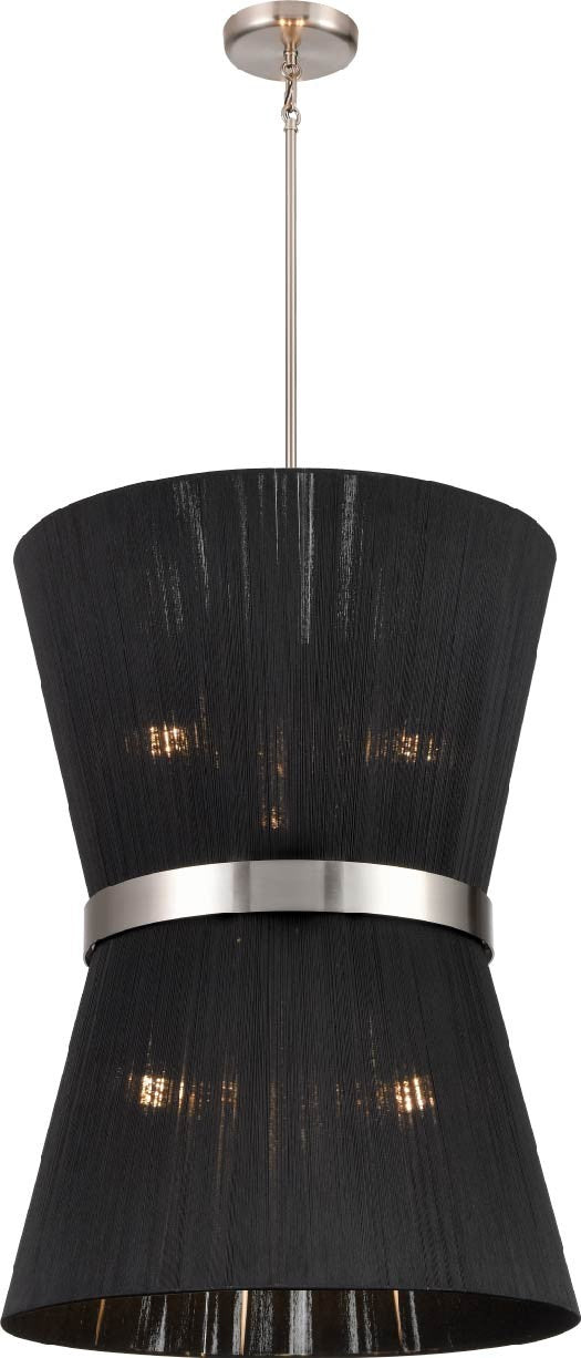 DVI Canada - DVP43648SN-BK - Six Light Foyer Pendant - Ellesmere - Satin Nickel w/Black Shade
