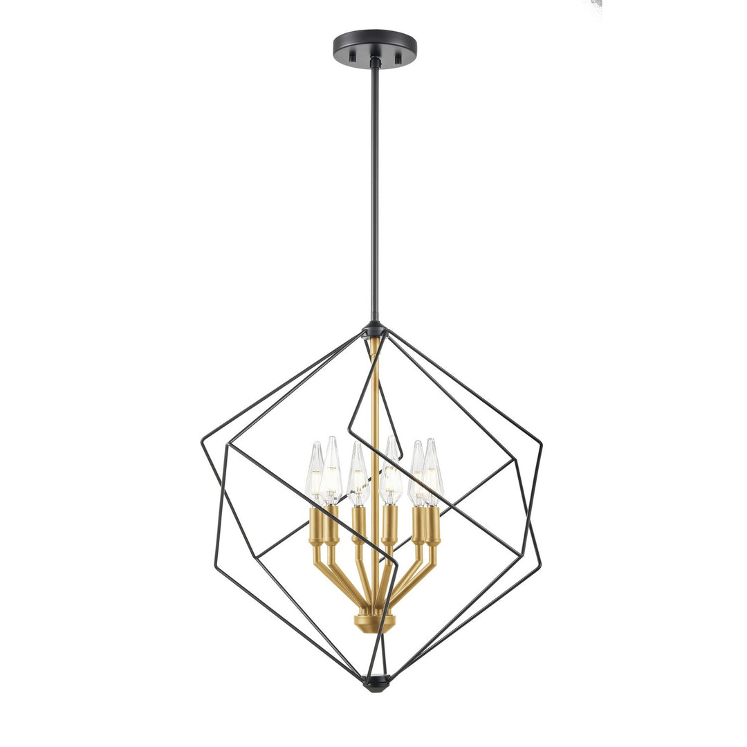 Ashoona Six Light Pendant in Brass And Ebony - available from The Lighting Shoppe, trusted by Canadian homeowners