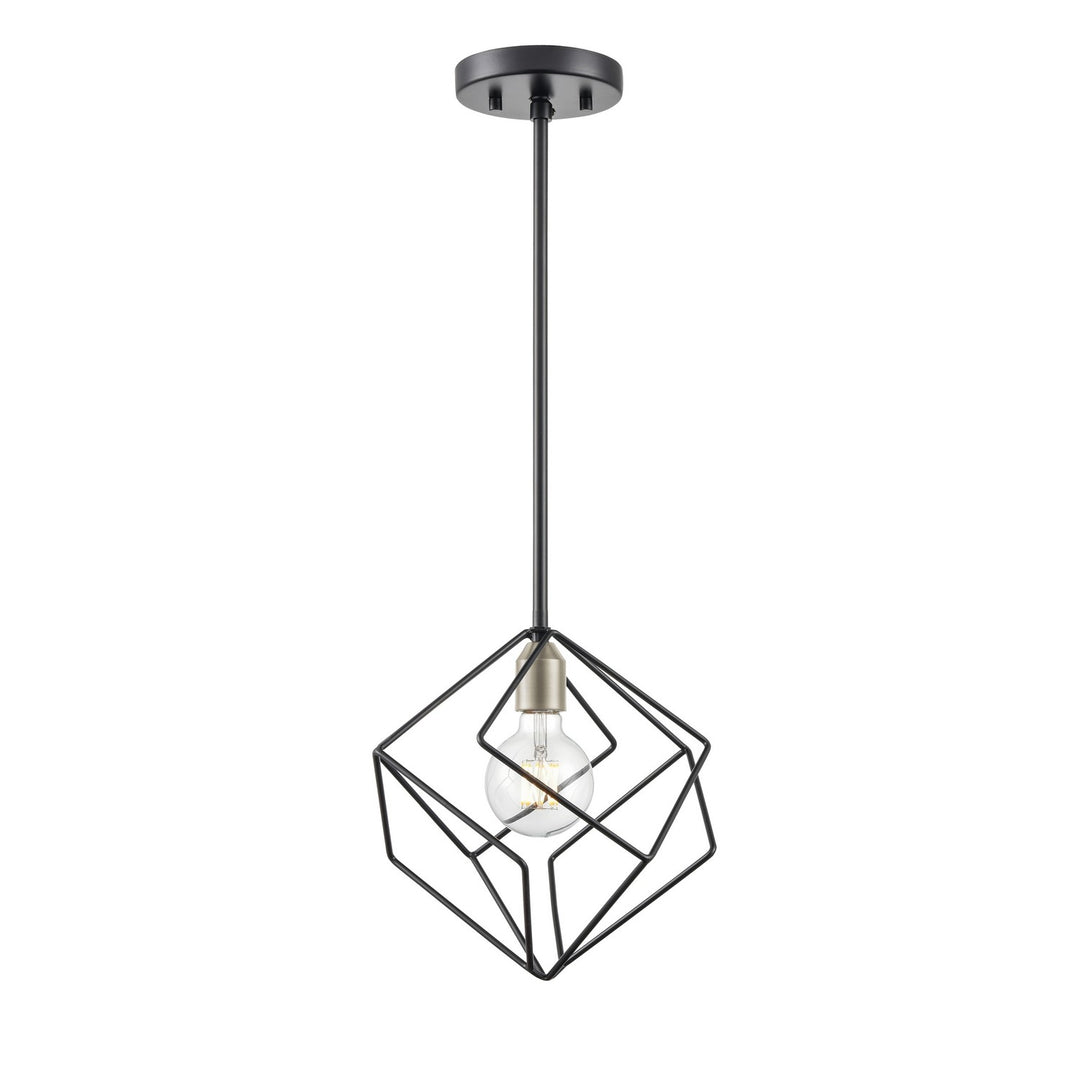 Ashoona One Light Pendant in Buffed Nickel And Ebony - available from The Lighting Shoppe, trusted by Canadian homeowners