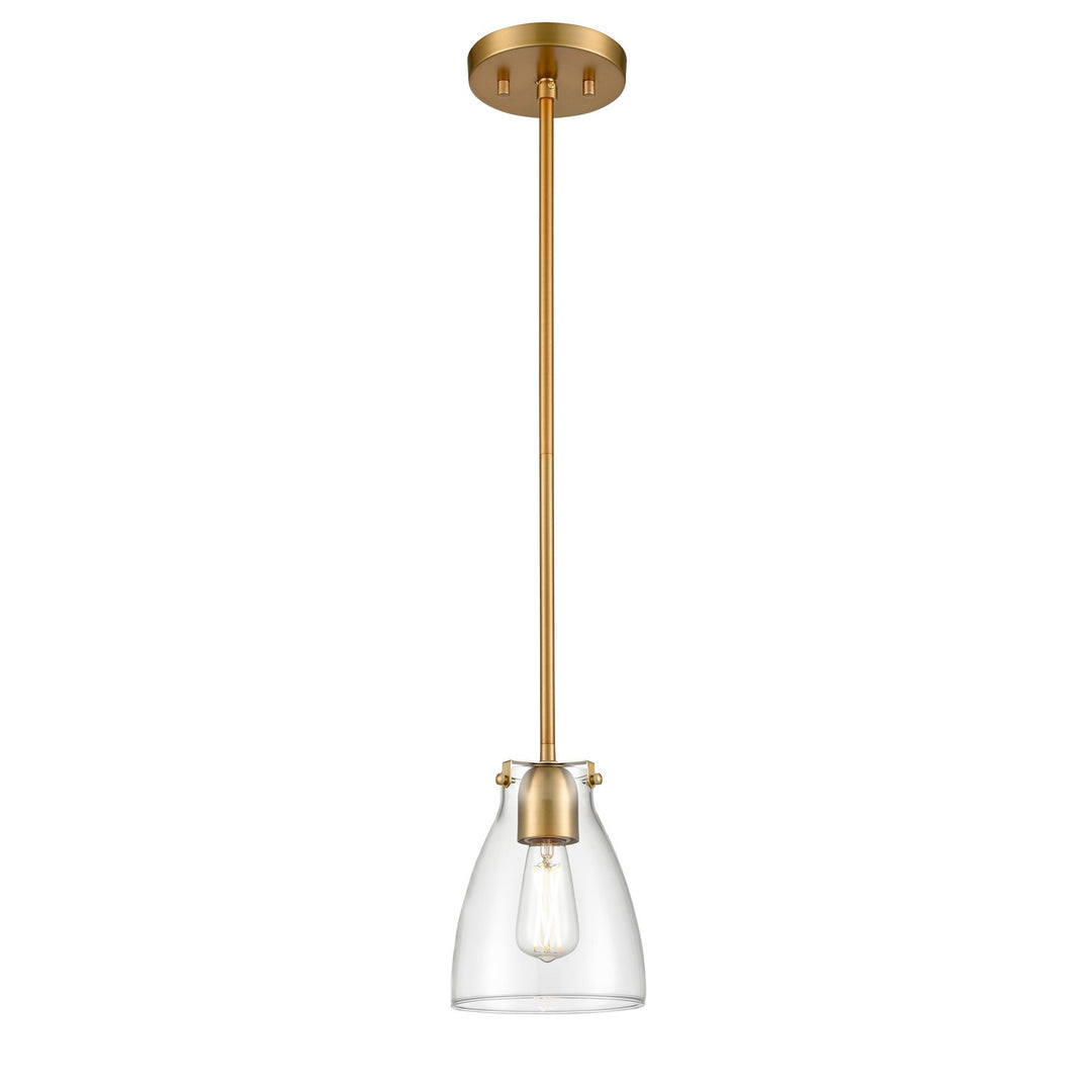 Emma One Light Pendant in Brass w/Clear Glass - available from The Lighting Shoppe, trusted by Canadian homeowners