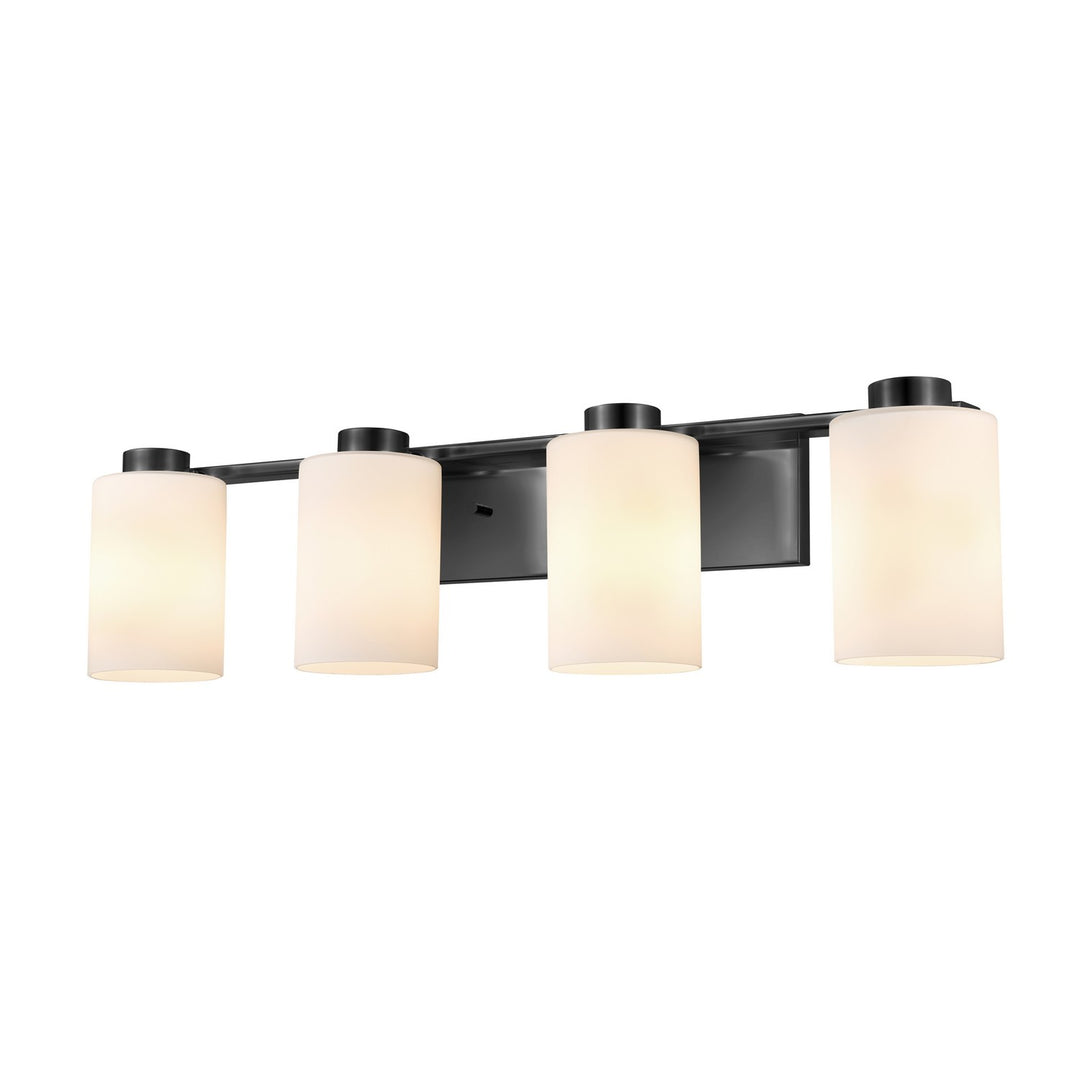 DVI Canada - DVP47144EB-OP - Four Light Vanity - Manitou - Ebony w/Half Opal Glass