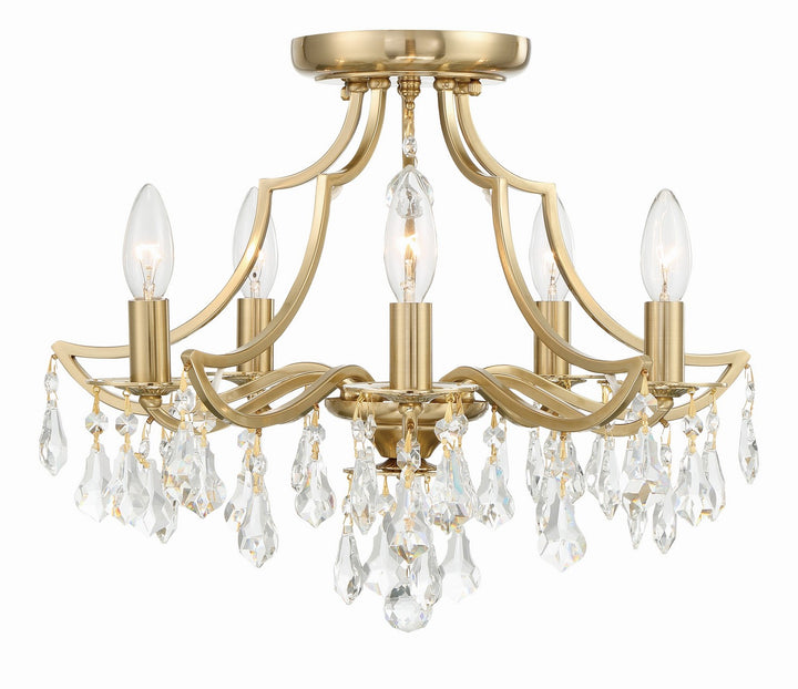 Cedar Five Light Semi Flush Mount in Vibrant Gold - available from The Lighting Shoppe, trusted by Canadian homeowners