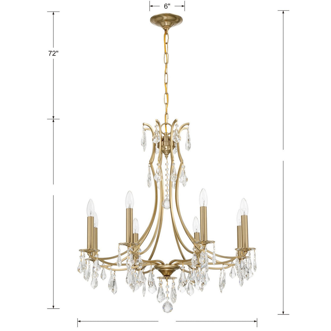 Crystorama - 5938-VG-CL-MWP - Eight Light Chandelier - Cedar - Vibrant Gold