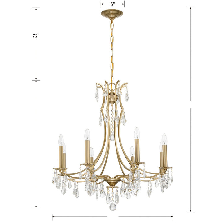 Crystorama - 5938-VG-CL-MWP - Eight Light Chandelier - Cedar - Vibrant Gold