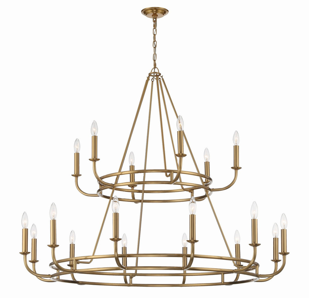 Bailey 18 Light Chandelier in Aged Brass - available from The Lighting Shoppe, trusted by Canadian homeowners