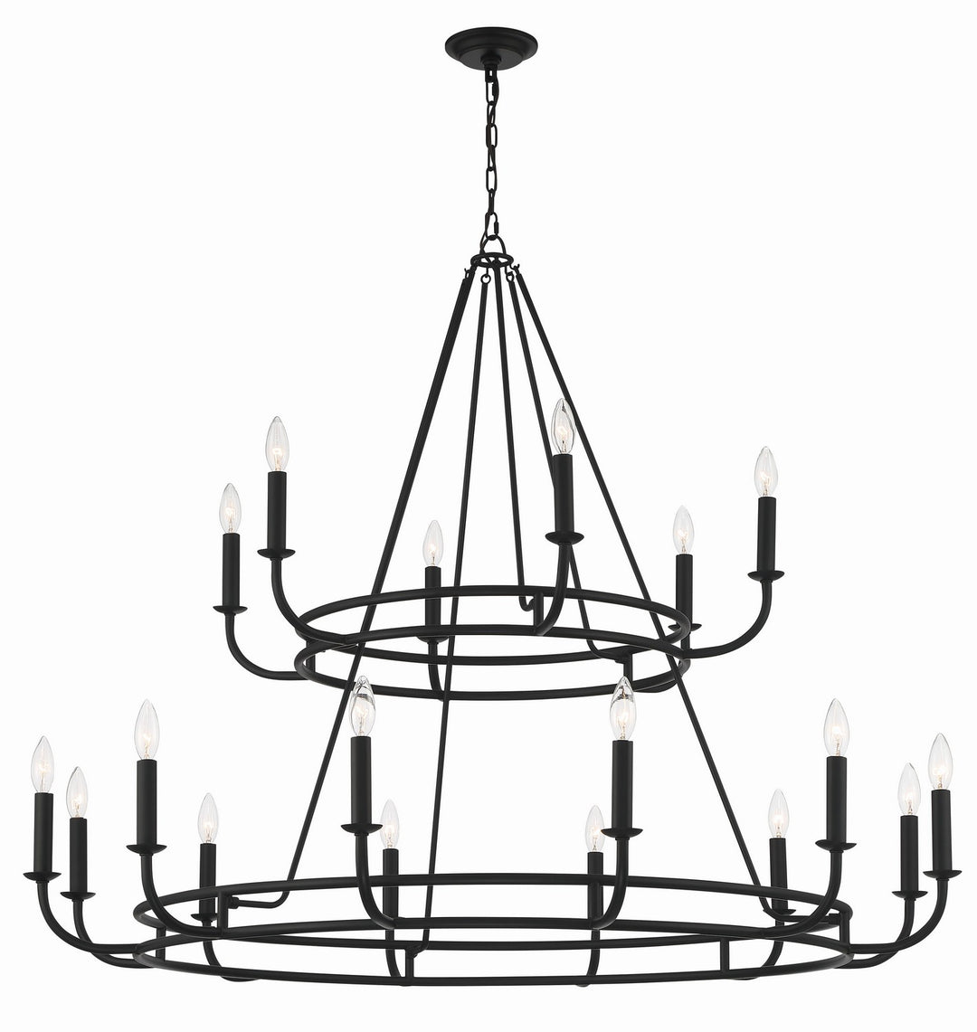 Bailey 18 Light Chandelier in Matte Black - available from The Lighting Shoppe, trusted by Canadian homeowners