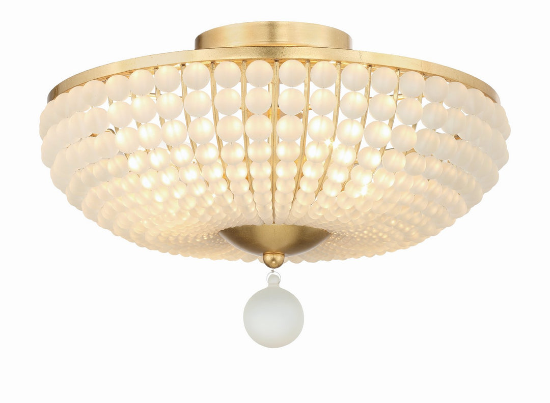 Bella Four Light Semi Flush Mount in Antique Gold - available from The Lighting Shoppe, trusted by Canadian homeowners