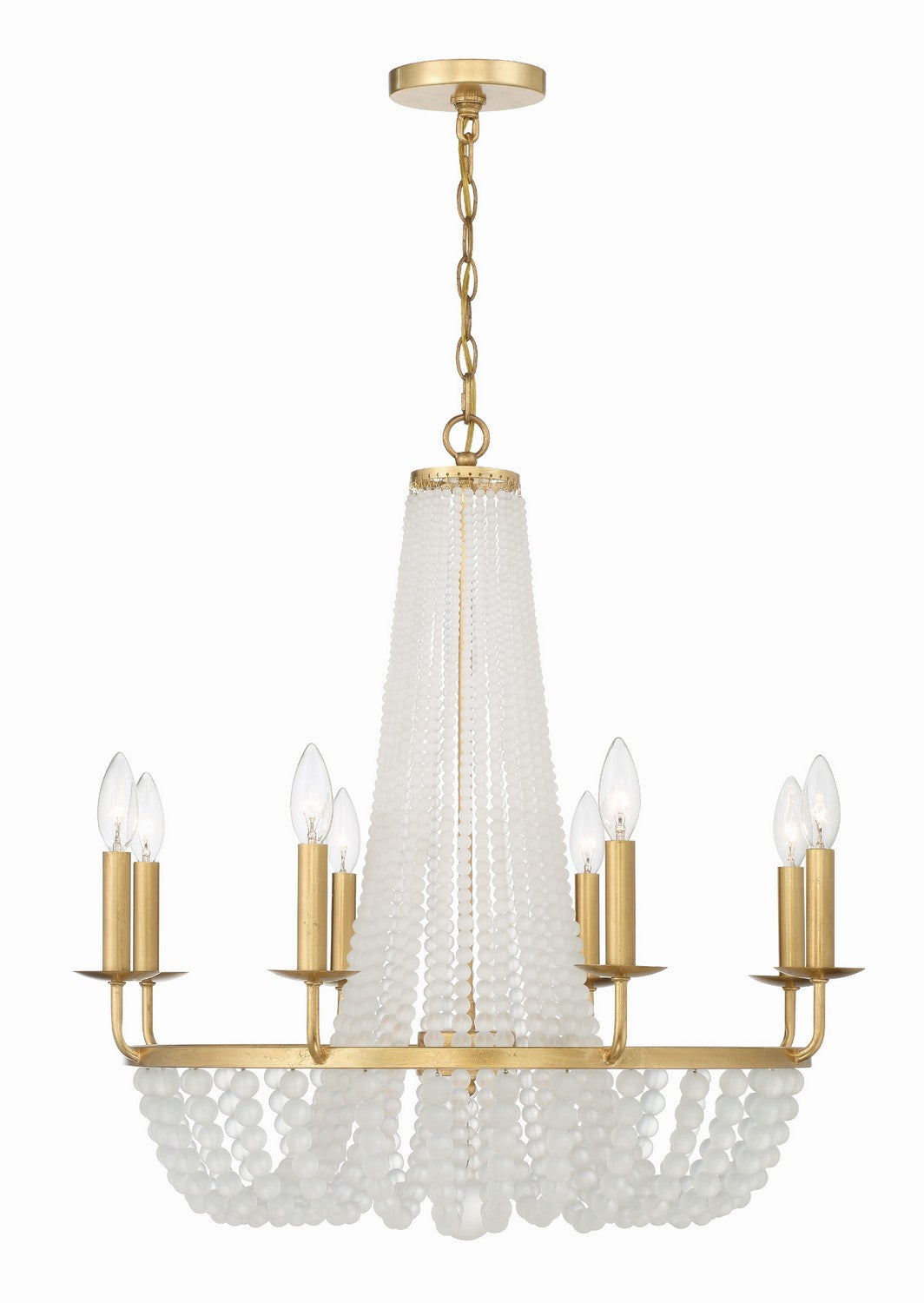 Bella Eight Light Chandelier in Antique Gold - available from The Lighting Shoppe, trusted by Canadian homeowners