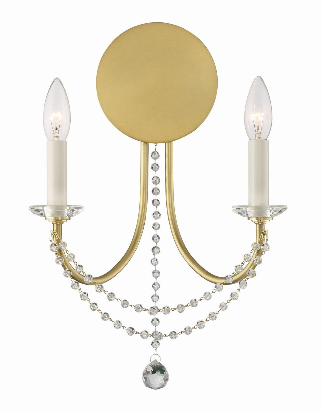 Delilah Two Light Wall Sconce in Aged Brass - available from The Lighting Shoppe, trusted by Canadian homeowners