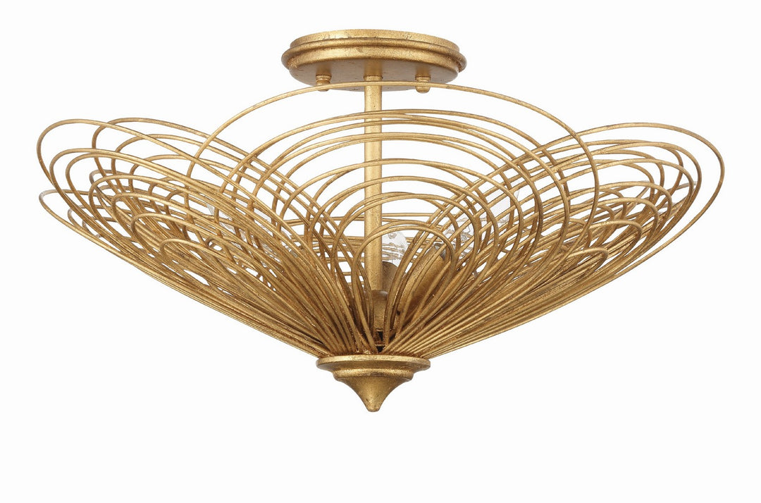Doral Three Light Semi Flush Mount in Renaissance Gold - available from The Lighting Shoppe, trusted by Canadian homeowners