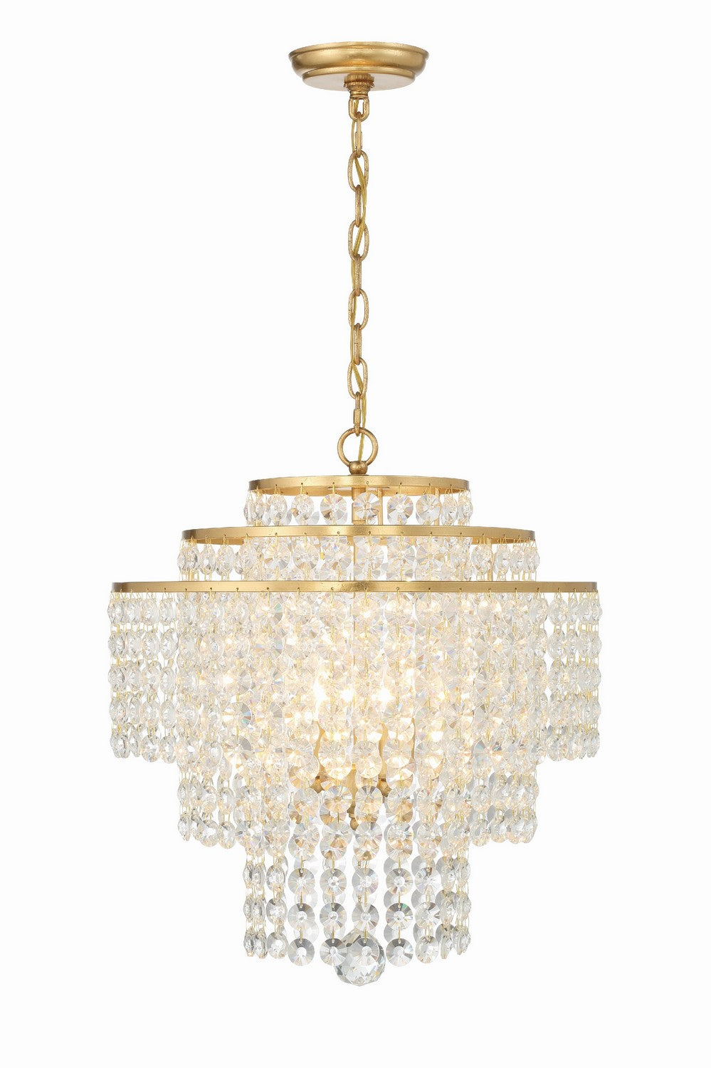 Gabrielle Four Light Chandelier in Antique Gold - available from The Lighting Shoppe, trusted by Canadian homeowners