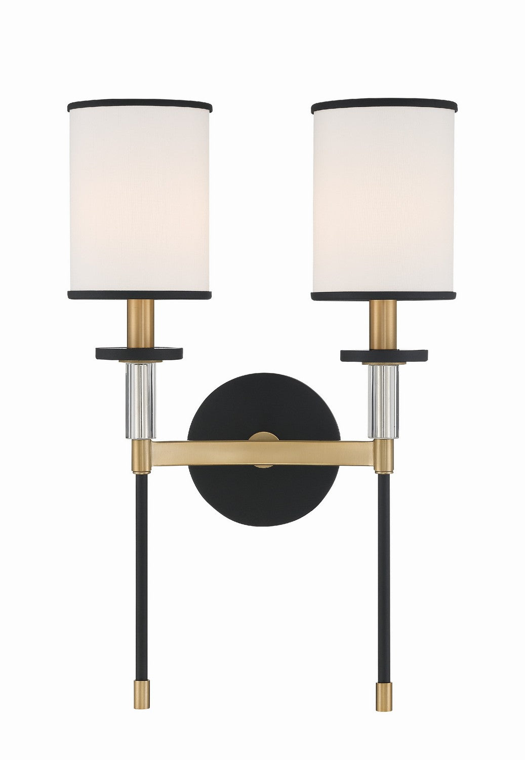 Hatfield Two Light Wall Sconce in Black Forged + Vibrant Gold - available from The Lighting Shoppe, trusted by Canadian homeowners