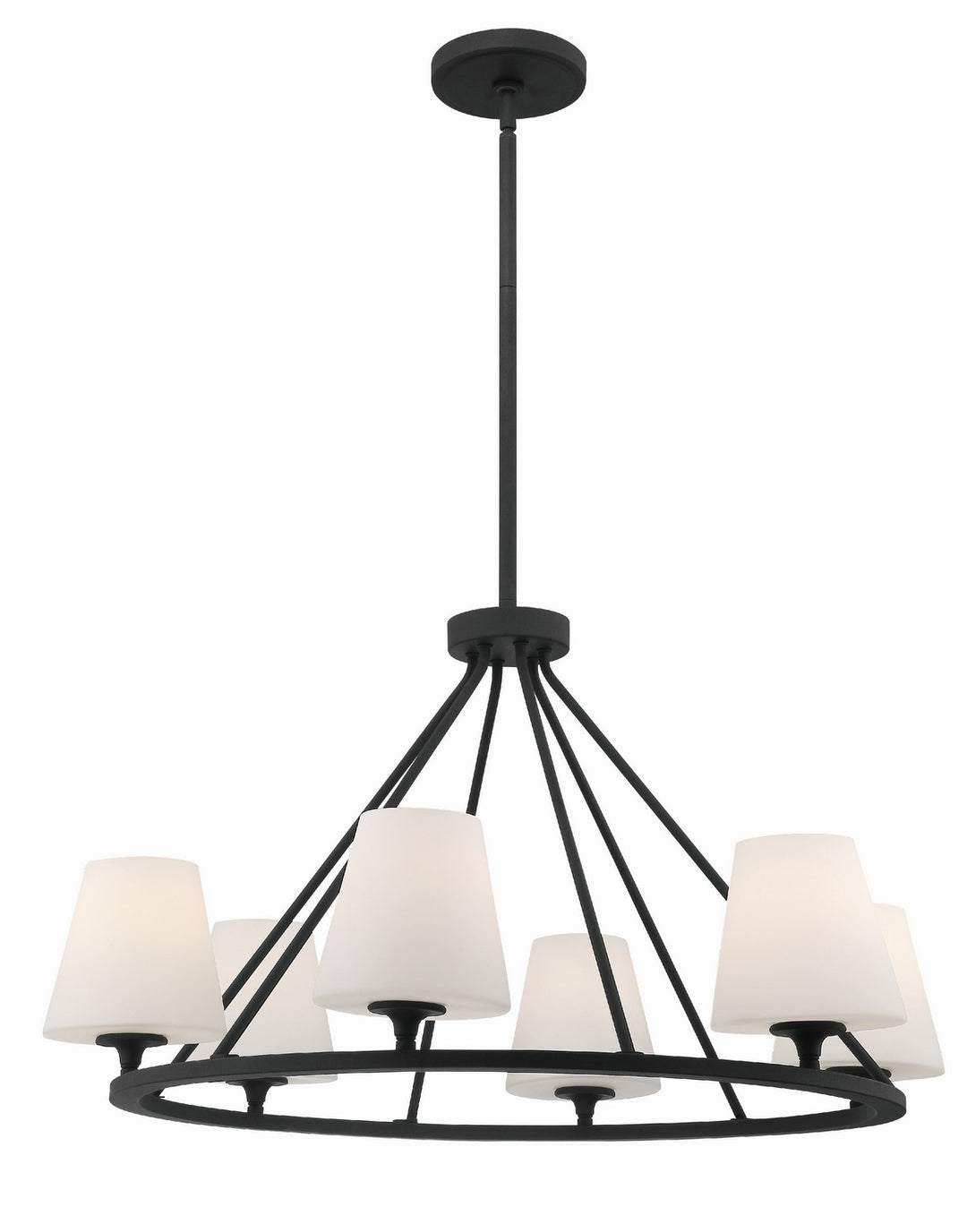Keenan Six Light Chandelier in Black Forged - available from The Lighting Shoppe, trusted by Canadian homeowners