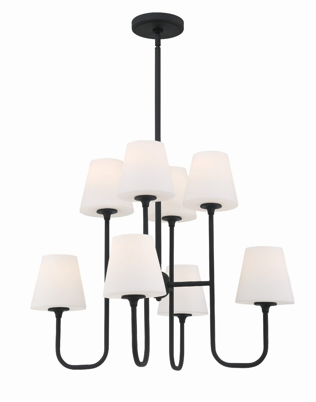Keenan Eight Light Chandelier in Black Forged - available from The Lighting Shoppe, trusted by Canadian homeowners