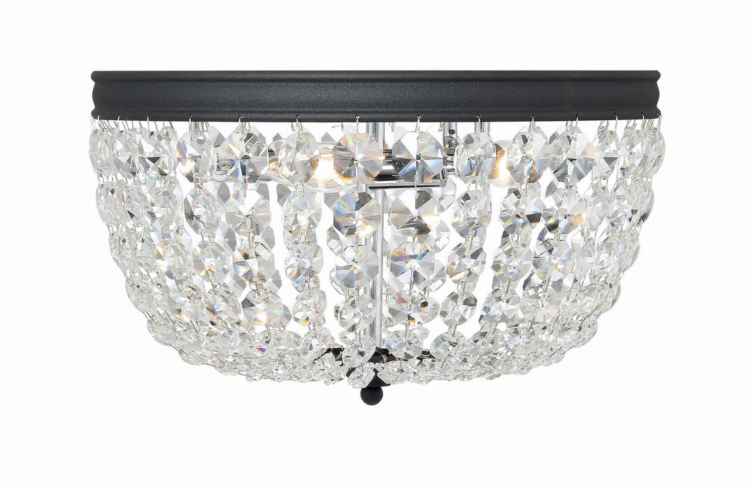 Nola Three Light Flush Mount in Black Forged - available from The Lighting Shoppe, trusted by Canadian homeowners