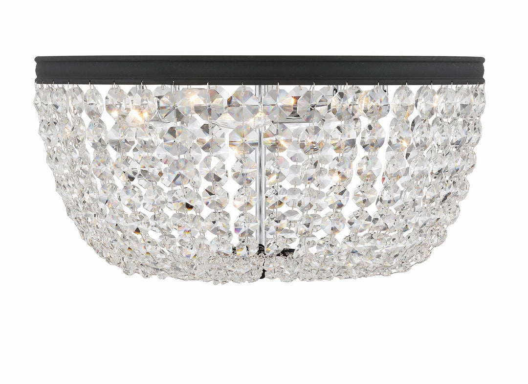 Nola Five Light Flush Mount in Black Forged - available from The Lighting Shoppe, trusted by Canadian homeowners