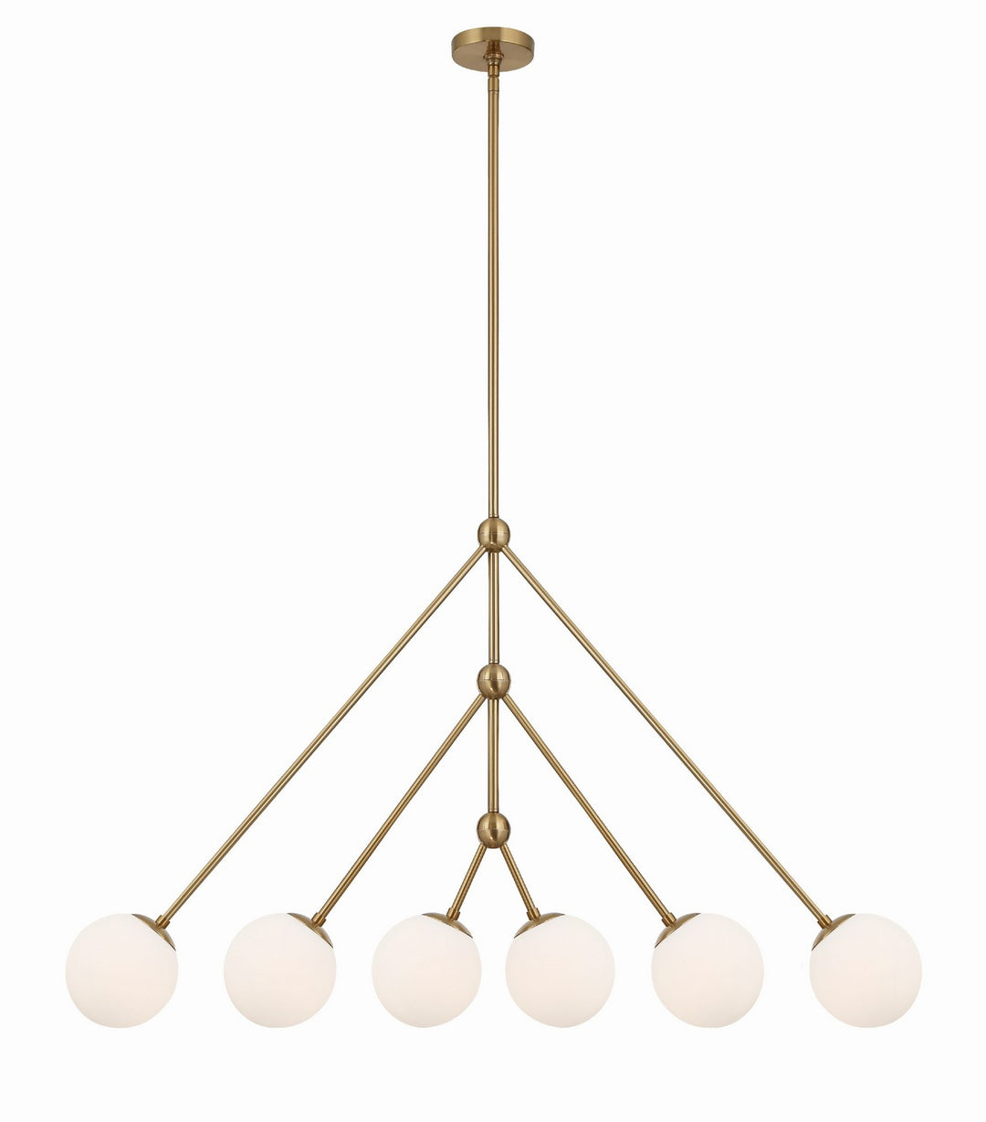 Omni Six Light Chandelier in Aged Brass - available from The Lighting Shoppe, trusted by Canadian homeowners