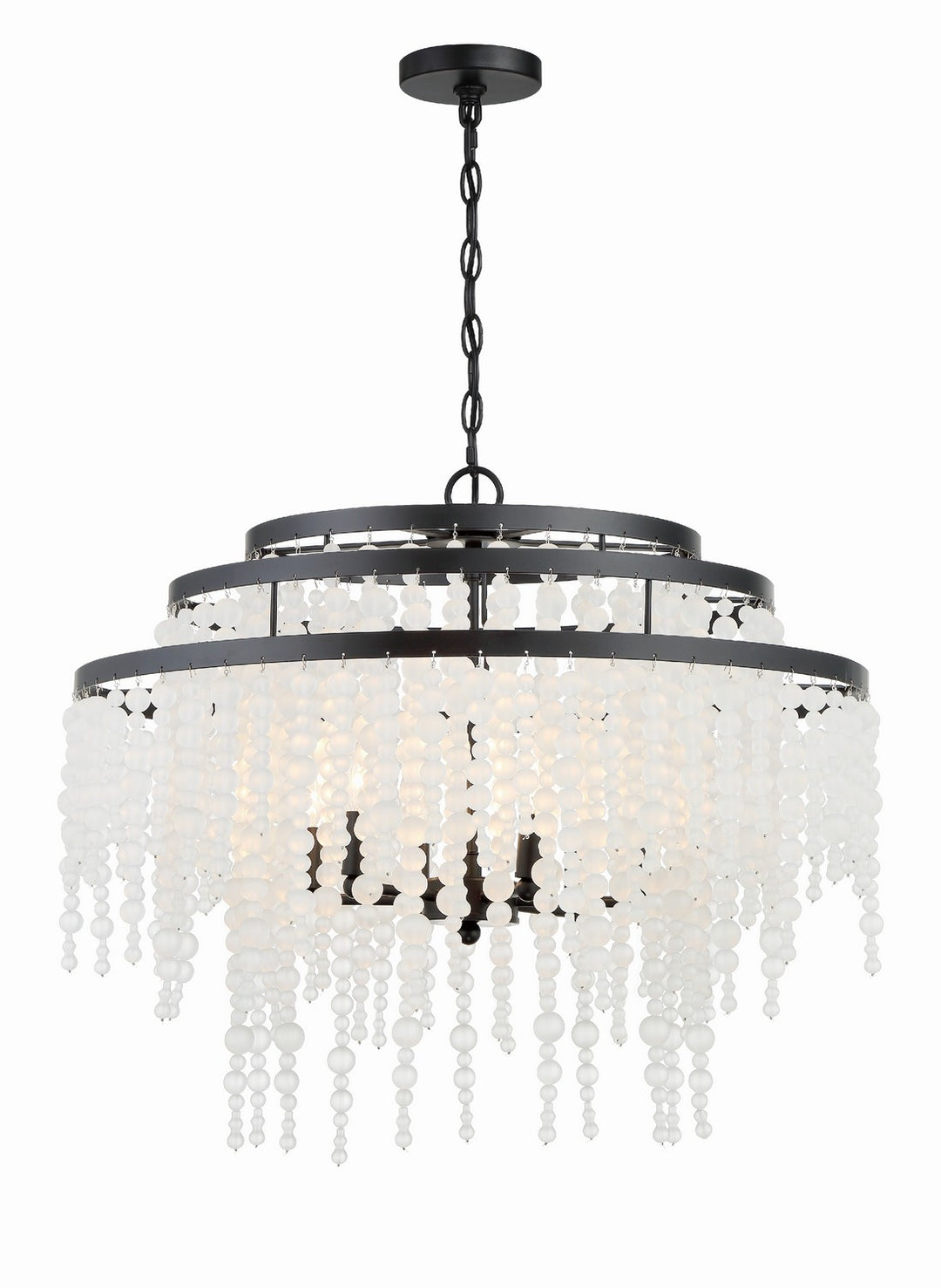 Poppy Six Light Chandelier in Matte Black - available from The Lighting Shoppe, trusted by Canadian homeowners