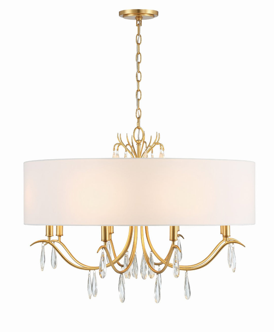 Rollins Eight Light Chandelier in Antique Gold - available from The Lighting Shoppe, trusted by Canadian homeowners