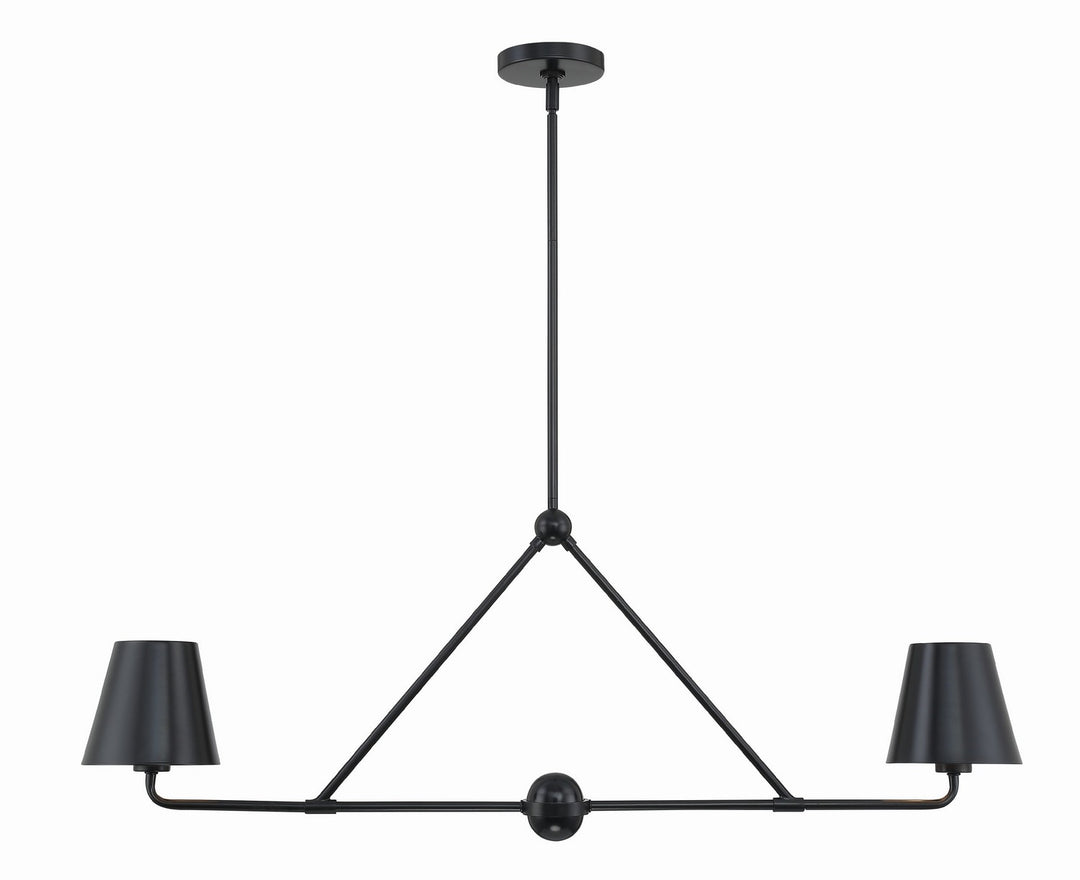 Xavier Two Light Chandelier in Matte Black - available from The Lighting Shoppe, trusted by Canadian homeowners