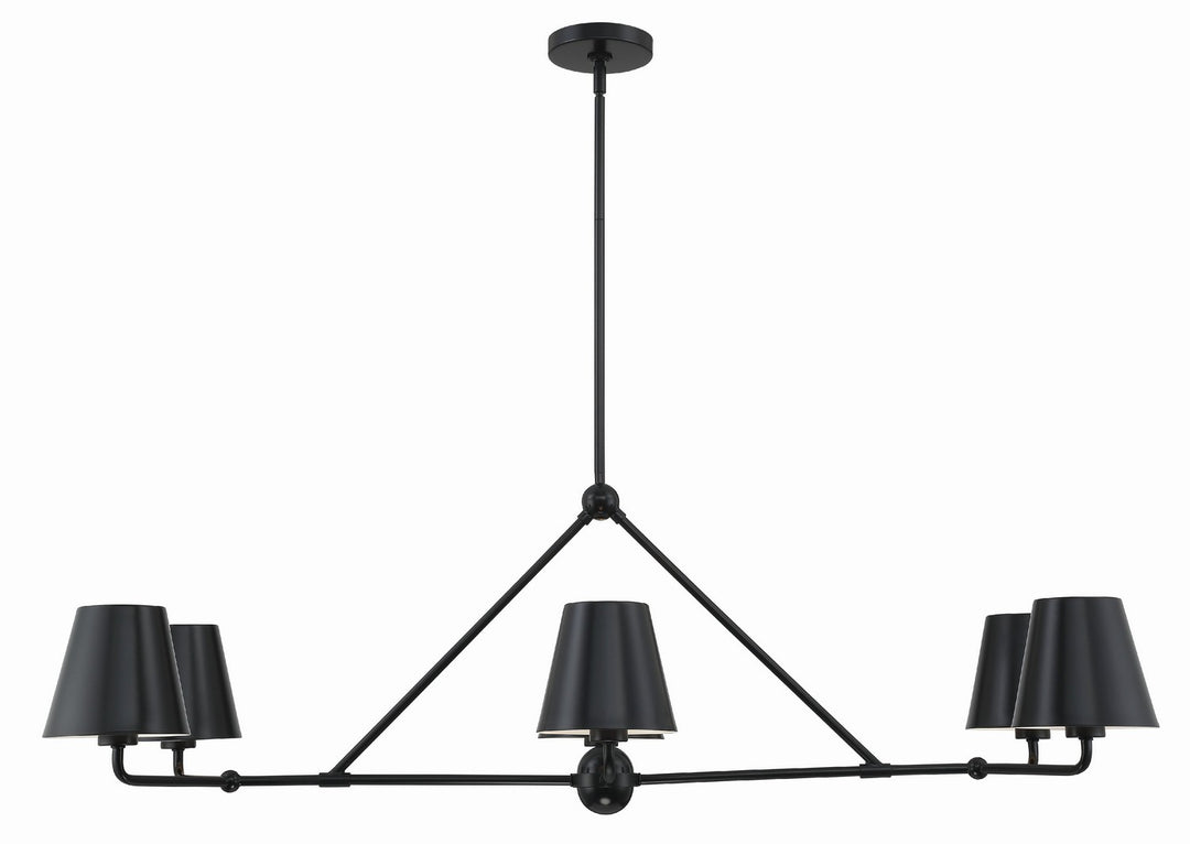 Xavier Six Light Chandelier in Matte Black - available from The Lighting Shoppe, trusted by Canadian homeowners