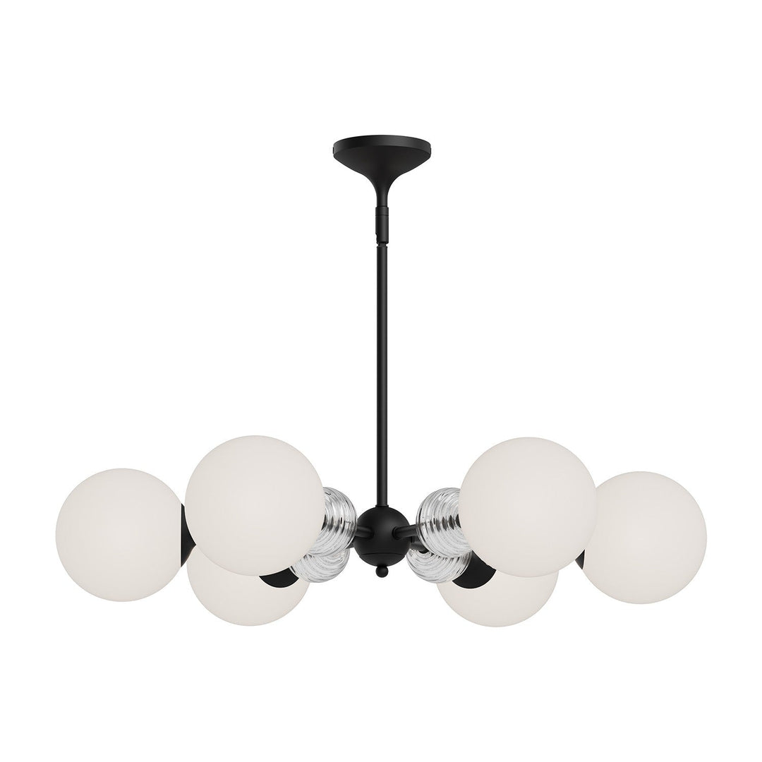 Alora Canada - CH415330MBOP - Six Light Chandelier - Celia - Matte Black/Opal Glass