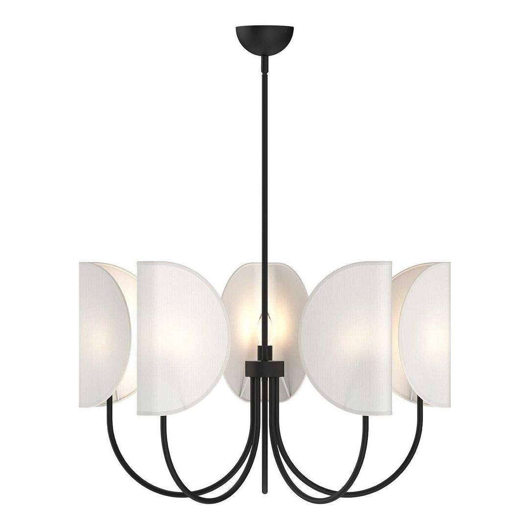 Alora Canada - CH450732MBCW - Five Light Chandelier - Seno - Matte Black/White Cotton Fabric