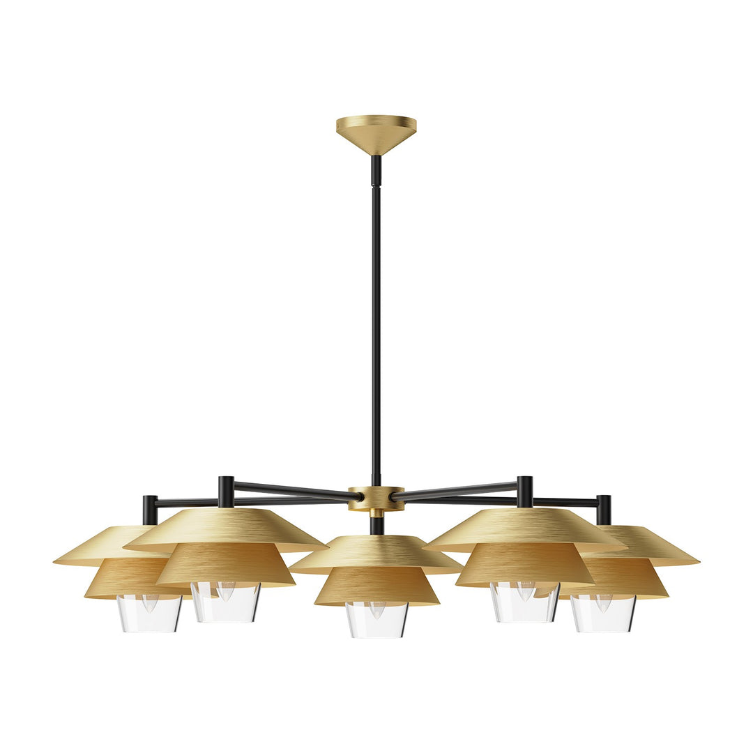 Alora Canada - CH475138BGCL - Five Light Chandelier - Tetsu - Brushed Gold/Clear Glass