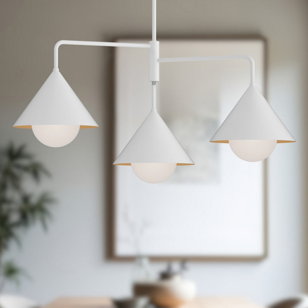 Alora Canada - CH485245WHOP - Three Light Chandelier - Remy - White/Opal Glass